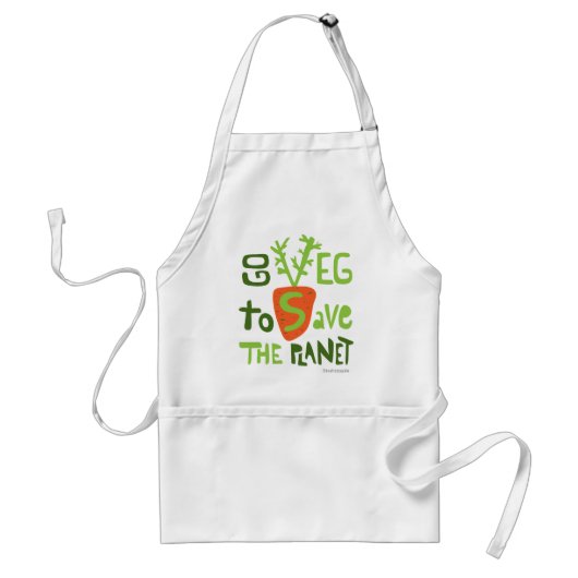 Vegan Vegetarian Text Design Apron Standaard Schort (Voorkant)