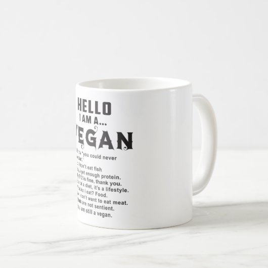 Vegan Vegetarian Vegetables Veganism Funny Gift Koffiemok (Voorkant rechts)