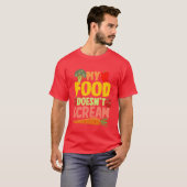 Vegan Vegetarier My Food Doesnt Scream retro T-shirt (Voorkant volledig)