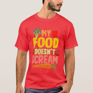 Vegan Vegetarier My Food Doesnt Scream retro T-shirt