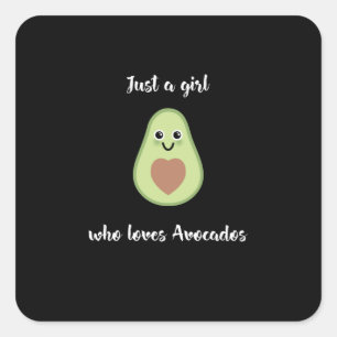 Vegan Vegetarisch - Gewoon Een Meisje Dat Van Avoc Vierkante Sticker