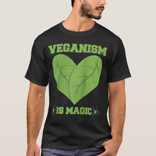 Vegan Vegetarisch Veganisme is magisch Raglan Honk T-shirt (Voorkant)