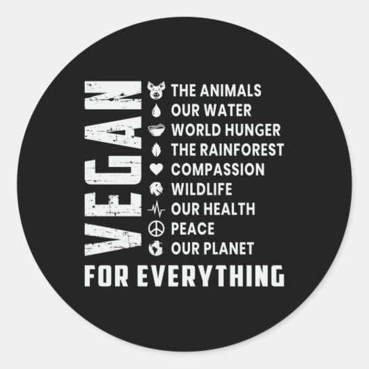 Vegan Vegetarische Groenten Veggie Veganisme Cadea Ronde Sticker (Voorkant)