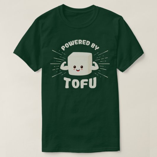 Vegan Veggie aangedreven door Tofu Gift Idea Veget T-shirt (Design voorkant)