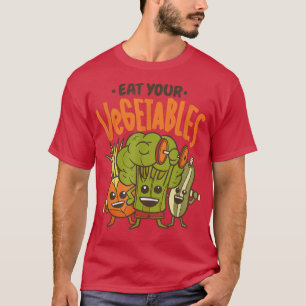 Vegan Veggie Vegetarian eet je groenten T-shirt