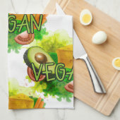 Vegan Veggies Theedoek (Quarter Fold)