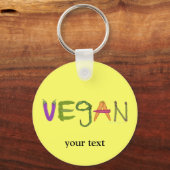 Vegan Veggies Vegetable Lovers Sleutelhanger (Voorkant)