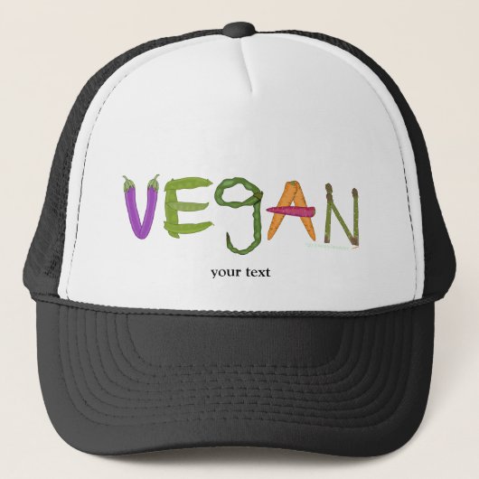 Vegan Veggies Vegetable Lovers Trucker Pet (Voorkant)