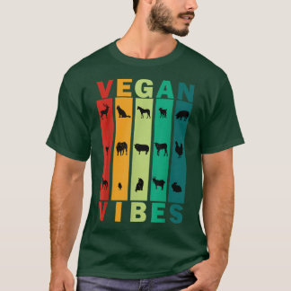 Vegan Vibes Herbivore Vegetarian Retro Vinatge Sty T-shirt