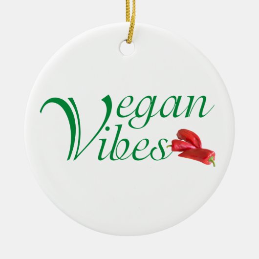 Vegan vibes keramisch ornament (Voorkant)