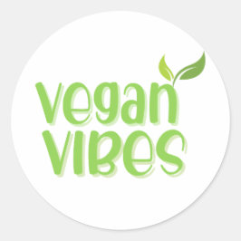 Vegan Vibes Logo Classic Round Sticker