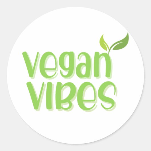 Vegan Vibes Logo Classic Round Sticker (Voorkant)