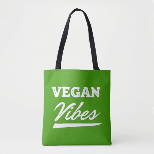 Vegan Vibes Vegetarisch Tote Bag (Voorkant)