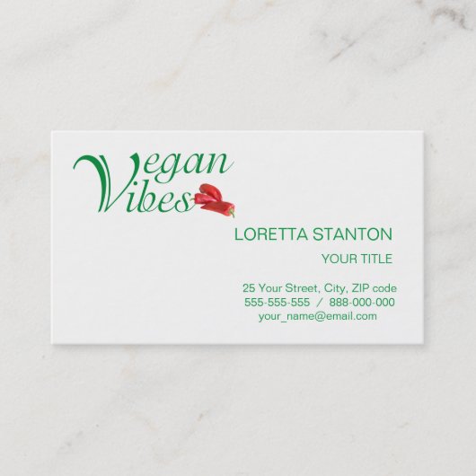 Vegan vibes visitekaartje (Voorkant)
