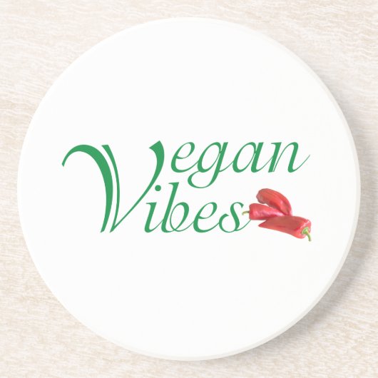 Vegan vibes zandsteen onderzetter (Voorkant)