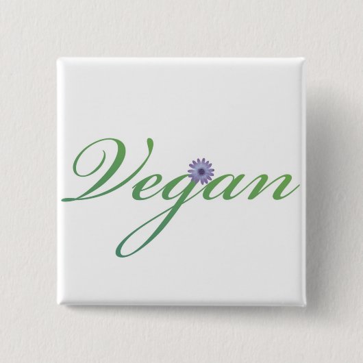 Vegan Vierkante Button 5,1 Cm (Voorkant)