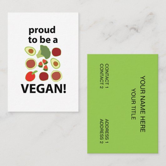 Vegan visitekaartje (Voorkant / Achterkant)