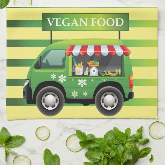 Vegan Voedsel Keukenhanddoek (Gevouwen)