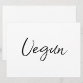 "Vegan"-voedselbord | Stijlvol handschrift (Voorkant / Achterkant)