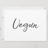 "Vegan"-voedselbord | Stijlvol handschrift (Voorkant)