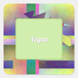 Vegan Voedselvereiste Abstract Patroon Feestje Vierkante Sticker