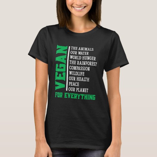 Vegan voor alles t-shirt (Voorkant)