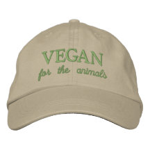 Vegan voor beige geborduurd pet