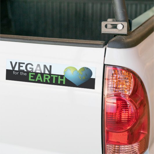 Vegan voor de aarde bumpersticker (Op Truck)