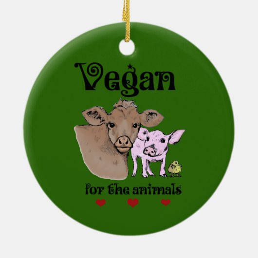 Vegan voor de Animals Ornament (Achterkant)