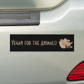 Vegan voor de Bumpersticker van de dieren (Op auto)