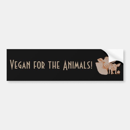 Vegan voor de Bumpersticker van de dieren (Voorkant)