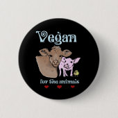 Vegan voor de Button van de dieren (Voorkant)