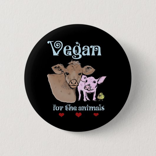 Vegan voor de Button van de dieren (Voorkant)