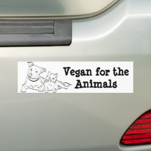 Vegan voor de dieren bumpersticker