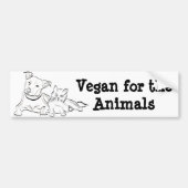 Vegan voor de dieren bumpersticker (Voorkant)