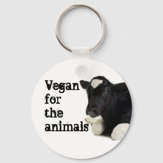 Vegan voor de dieren - Calf Sleutelhanger (Voorkant)