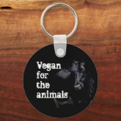 Vegan voor de dieren - Koe Sleutelhanger (Voorkant)