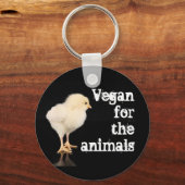 Vegan voor de dieren - Kuiken Sleutelhanger (Voorkant)