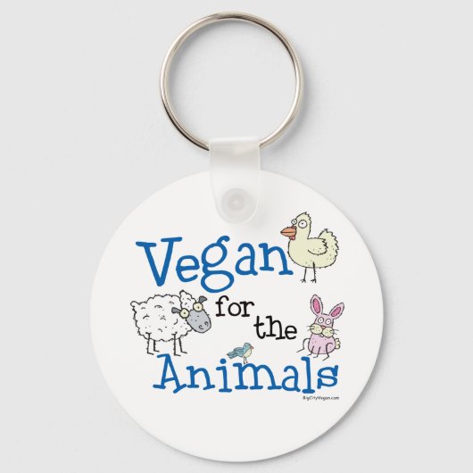 Vegan voor de dieren sleutelhanger (Voorkant)