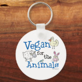 Vegan voor de dieren sleutelhanger (Voorkant)