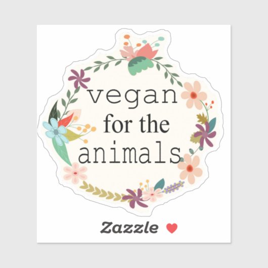 Vegan voor de dieren sticker (Vel)