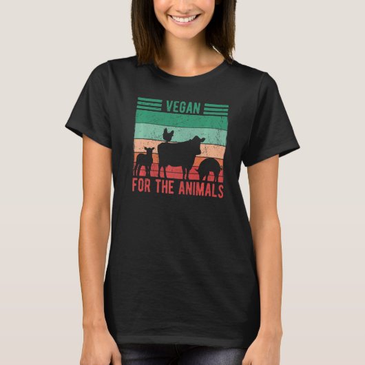 Vegan voor de dieren t-shirt (Voorkant)