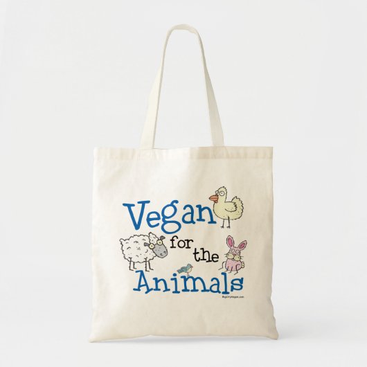 Vegan voor de dieren tote bag (Voorkant)