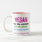 Vegan voor de dieren tweekleurige koffiemok (Links)