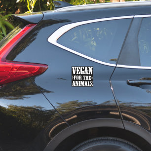 Vegan voor de dieren zwart en wit sticker