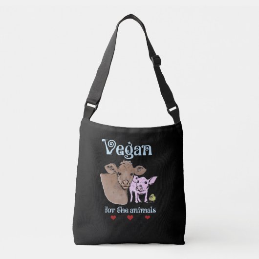 Vegan voor de dierenzak crossbody tas (Voorkant)