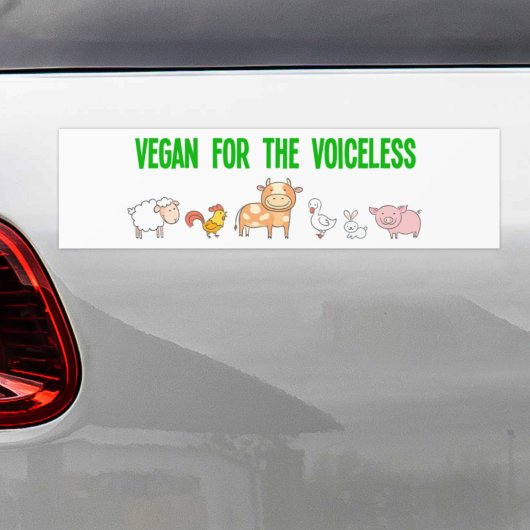 Vegan voor de schattige dieren zonder stem bumpersticker