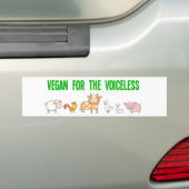 Vegan voor de schattige dieren zonder stem bumpersticker (Op auto)