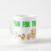 Vegan voor de stemlozen met schattige dieren koffiemok (Voorkant links)