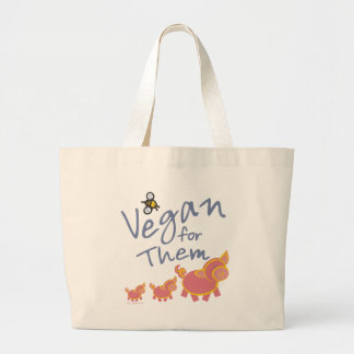 Vegan voor dieren grote tote bag
